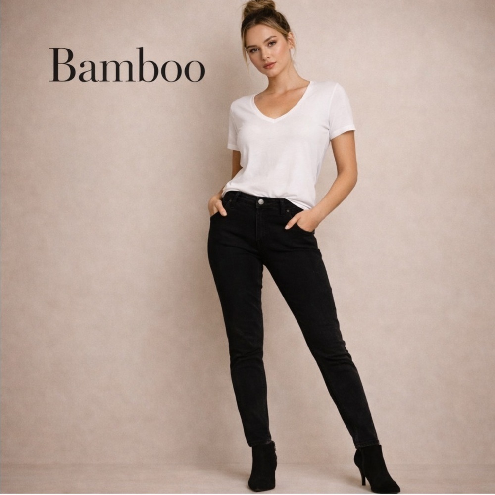 Bamboo Black Skinny Jeans Stretch Denim Size 5 Sustainable Slim Pants
